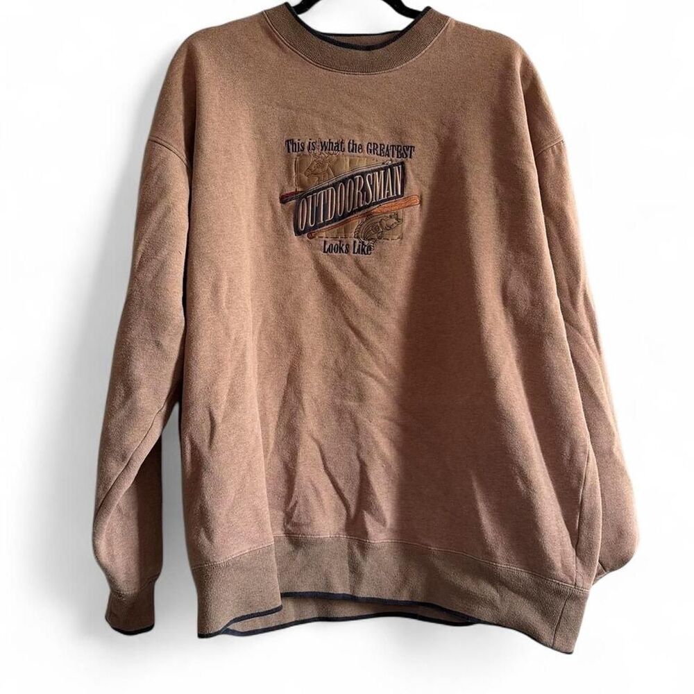 Vintage Americana Fishing Themed Sweatshirt - Size XXL